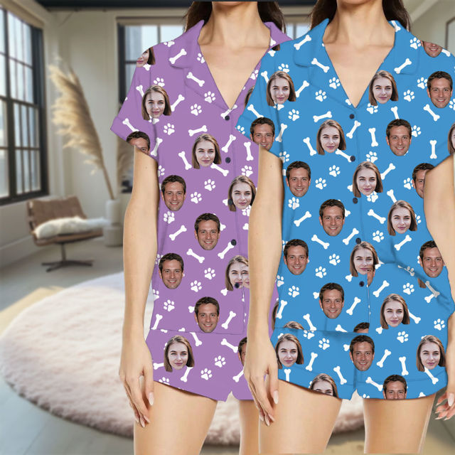 Picture of Custom Summer Face Pajamas Full Set - Personalised Unisex Pajama Set