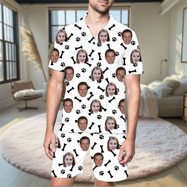 Picture of Custom Summer Face Pajamas Full Set - Personalised Unisex Pajama Set
