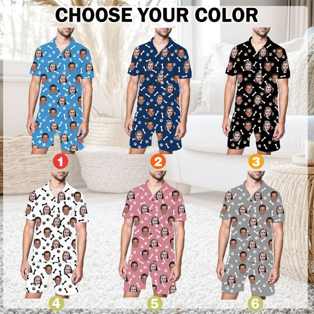 Picture of Custom Summer Face Pajamas Full Set - Personalised Unisex Pajama Set