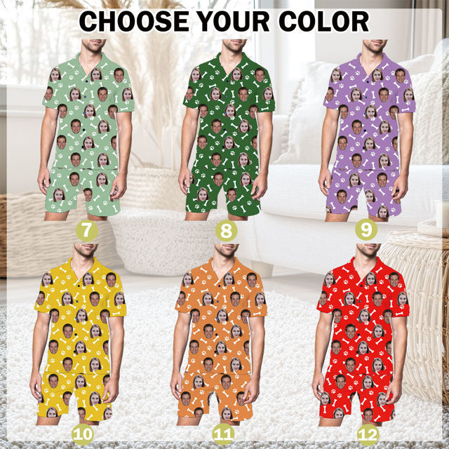 Picture of Custom Summer Face Pajamas Full Set - Personalised Unisex Pajama Set