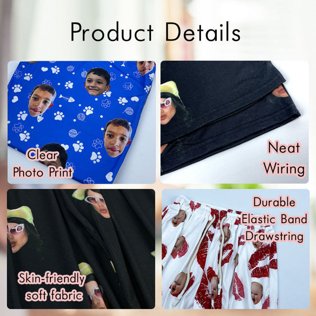 Picture of Custom Summer Pajamas Full Set with Short Sleeves - Personalised Unisex Pajama Set