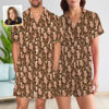 Picture of Custom Summer Pajamas Full Set with Short Sleeves - Personalised Unisex Pajama Sets
