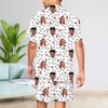 Picture of Custom Summer Couple Pajamas Full Set with Short Sleeves - Personalised Unisex Pajama Set