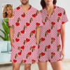 Picture of Custom Summer Pajamas Full Set with Short Sleeves - Personalised Pajama Set for Her