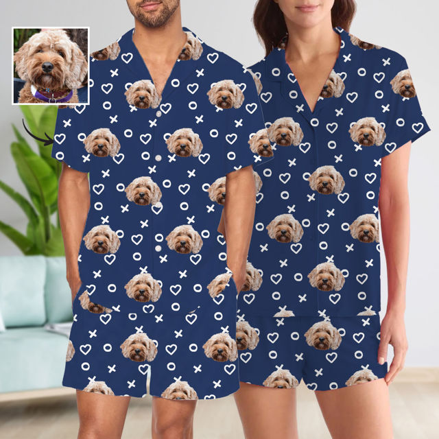 Picture of Custom Full Set Summer Pajamas with Short Sleeves - Personalised Pajama Set