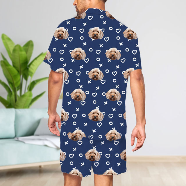 Picture of Custom Full Set Summer Pajamas with Short Sleeves - Personalised Pajama Set