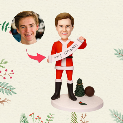 Picture of Custom Bobbleheads: Merry Christmas Men | Personalized Bobbleheads for the Special Someone as a Unique Gift Idea｜Best Gift Idea for Birthday, Christmas, Thanksgiving etc.