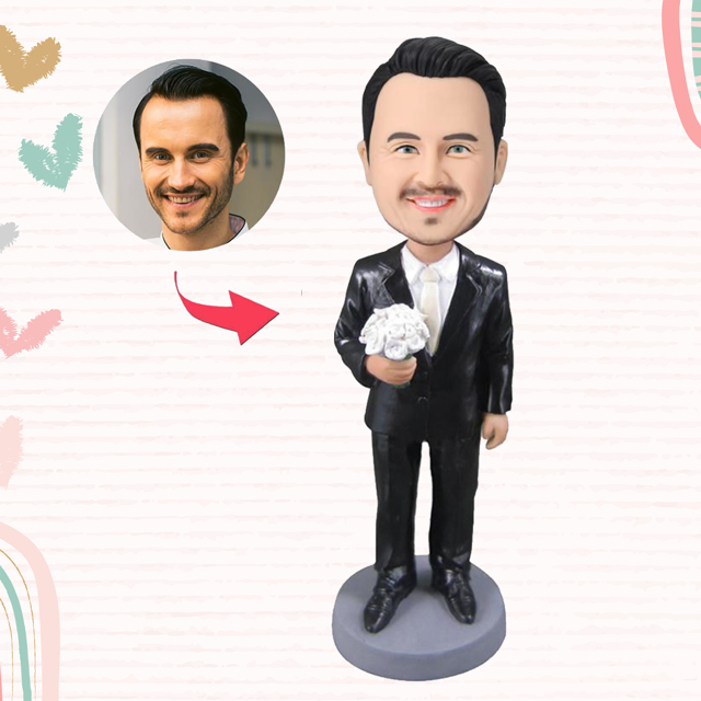 Picture of Custom Bobbleheads: Wedding Groomsmen | Personalized Bobbleheads for the Special Someone as a Unique Gift Idea｜Best Gift Idea for Birthday, Christmas, Thanksgiving etc.