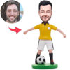 Picture of Custom Bobbleheads: Soccer Player Dribbling In Yellow Shirt | Personalized Bobbleheads for the Special Someone as a Unique Gift Idea｜Best Gift Idea for Birthday, Christmas, Thanksgiving etc.