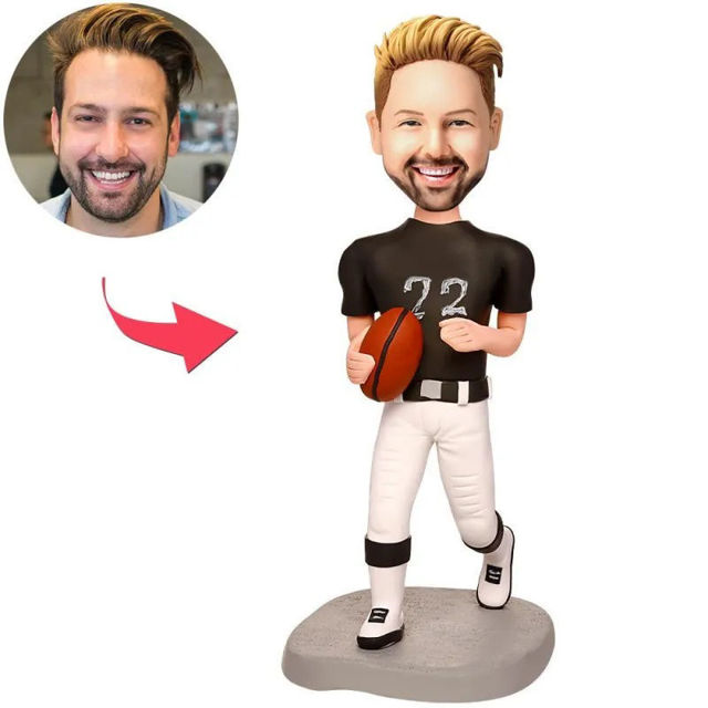 Picture of Custom Bobbleheads: Rugby Player | Personalized Bobbleheads for the Special Someone as a Unique Gift Idea｜Best Gift Idea for Birthday, Christmas, Thanksgiving etc.