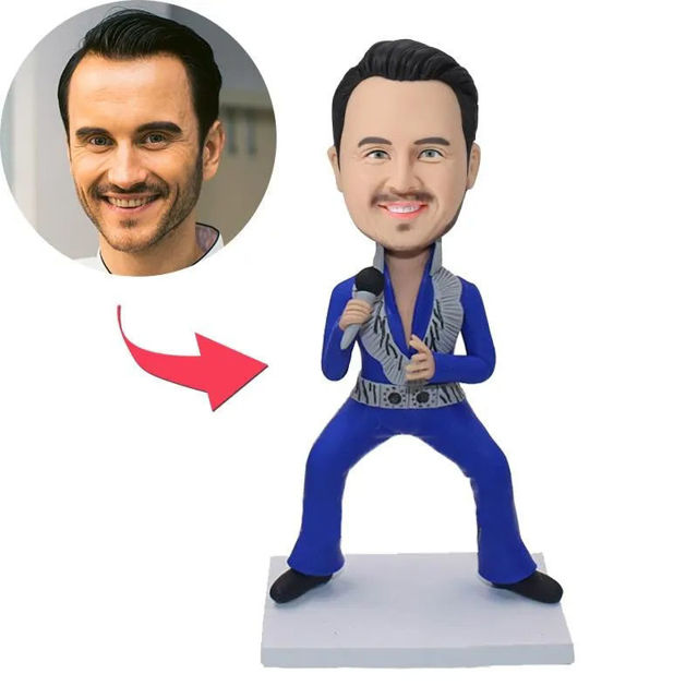 Picture of Custom Bobbleheads: Rock Singer| Personalized Bobbleheads for the Special Someone as a Unique Gift Idea｜Best Gift Idea for Birthday, Christmas, Thanksgiving etc.