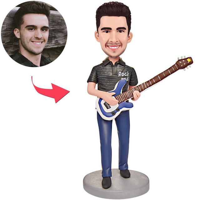 Picture of Custom Bobbleheads: Rock Dad | Personalized Bobbleheads for the Special Someone as a Unique Gift Idea｜Best Gift Idea for Birthday, Christmas, Thanksgiving etc.