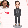 Picture of Custom Bobbleheads: Father's Day Gift Dad in Black  | Personalized Bobbleheads for the Special Someone as a Unique Gift Idea｜Best Gift Idea for Birthday, Christmas, Thanksgiving etc.