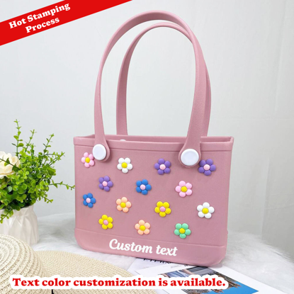 Picture of Custom colorful flower beach bag - Personalized waterproof beach bag - Custom colorful name hole bag