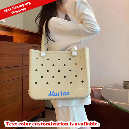 Picture of Custom Name Beach Bag - Personalized Waterproof Beach Bag - Custom Colored Name Hole Bag