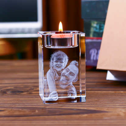 Picture of Custom 3D Photo Crystal Candle Holder