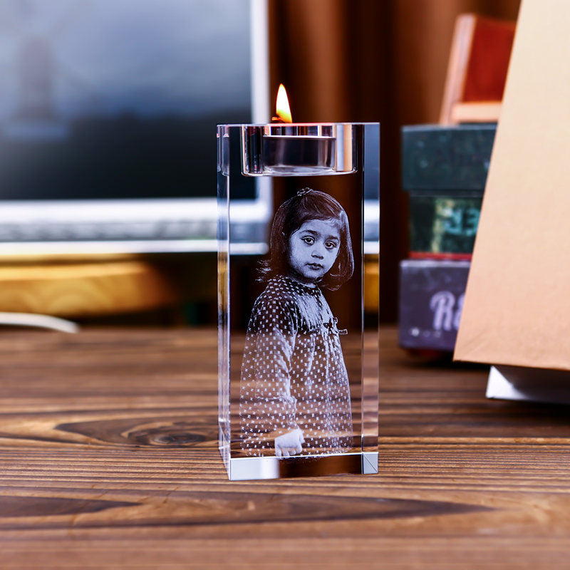 Picture of Custom 3D Photo Crystal Candle Holder