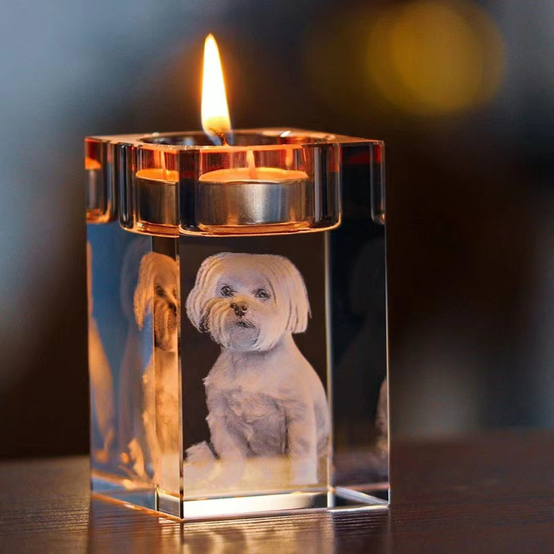 Picture of Custom 3D Photo Crystal Candle Holder