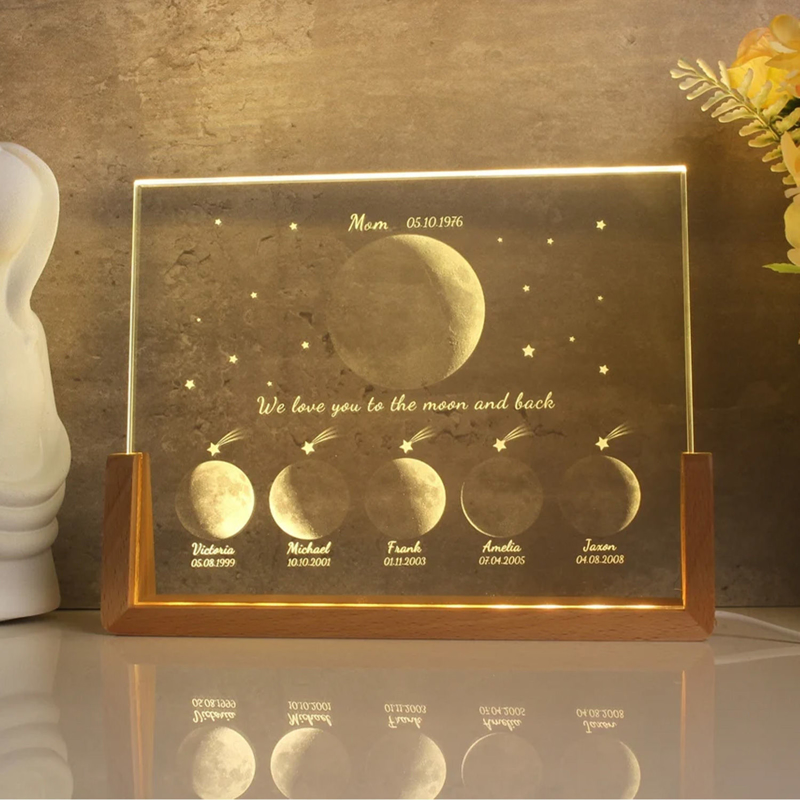 Picture of Personalized Moon Phase Crystal Lamp