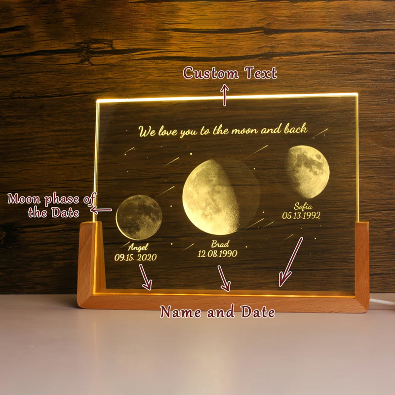 Picture of Personalized Moon Phase Crystal Lamp