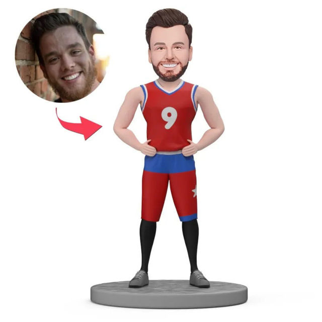 Picture of Custom Bobbleheads: Basketball Wearing Red Jersey | Personalized Bobbleheads for the Special Someone as a Unique Gift Idea｜Best Gift Idea for Birthday, Christmas, Thanksgiving etc.