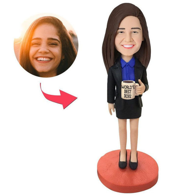 Picture of Custom Bobbleheads: Female Boss| Personalized Bobbleheads for the Special Someone as a Unique Gift Idea｜Best Gift Idea for Birthday, Christmas, Thanksgiving etc.