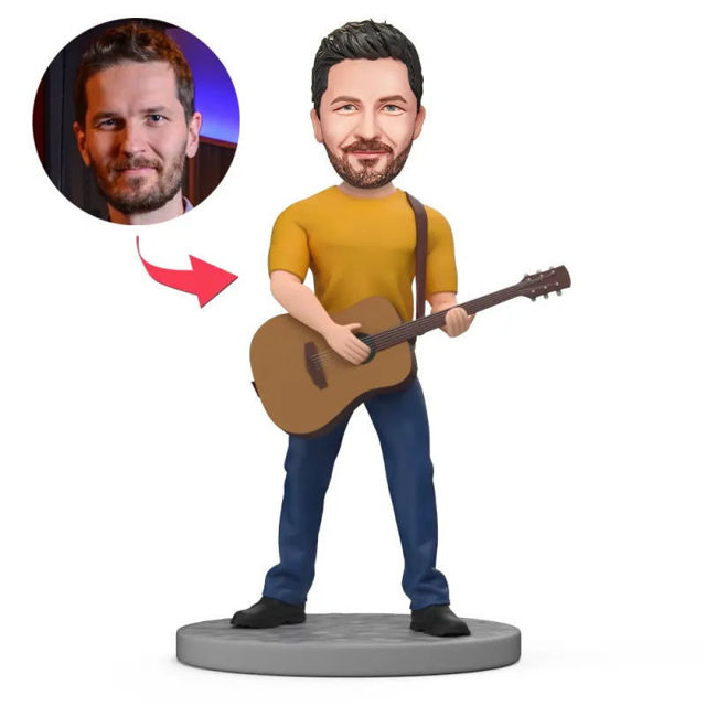 Picture of Custom Bobbleheads: Guitar player| Personalized Bobbleheads for the Special Someone as a Unique Gift Idea｜Best Gift Idea for Birthday, Christmas, Thanksgiving etc.