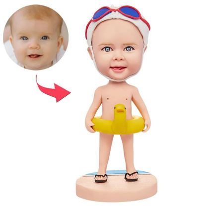 Picture of Custom Bobbleheads: Funny Gift Child with Swim Ring | Personalized Bobbleheads for the Special Someone as a Unique Gift Idea｜Best Gift Idea for Birthday, Christmas, Thanksgiving etc.