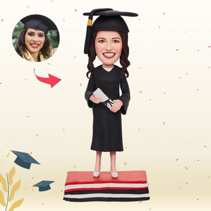 Picture of Custom Bobbleheads: Graduation Girl | Personalized Bobbleheads for the Special Someone as a Unique Gift Idea｜Best Gift Idea for Birthday, Christmas, Thanksgiving etc.