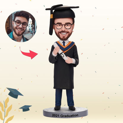 Picture of Custom Bobbleheads: Graduation Man | Personalized Bobbleheads for the Special Someone as a Unique Gift Idea｜Best Gift Idea for Birthday, Christmas, Thanksgiving etc.