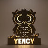 Picture of Personalized Owl Night Light for Wall Decor - Custom Wooden Engraved Name Night Light