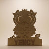 Picture of Personalized Owl Night Light for Wall Decor - Custom Wooden Engraved Name Night Light