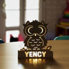 Picture of Personalized Owl Night Light for Wall Decor - Custom Wooden Engraved Name Night Light