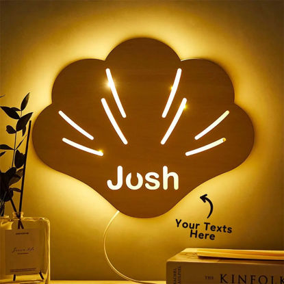 Picture of Personalized Shell Night Light for Wall Decor - Custom Wooden Engraved Name Night Light