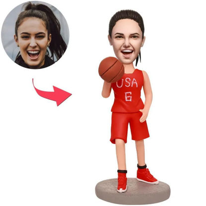 Picture of Custom Bobbleheads: Female Basketball Player | Personalized Bobbleheads for the Special Someone as a Unique Gift Idea｜Best Gift Idea for Birthday, Christmas, Thanksgiving etc.