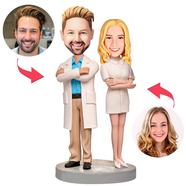 Picture of Custom Bobbleheads: Male Doctors and Female Nurses Bobbleheads  | Personalized Bobbleheads for the Special Someone as a Unique Gift Idea｜Best Gift Idea for Birthday, Christmas, Thanksgiving etc.