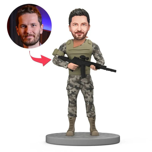 Picture of Custom Bobbleheads: Special Forces With A Gun | Personalized Bobbleheads for the Special Someone as a Unique Gift Idea｜Best Gift Idea for Birthday, Christmas, Thanksgiving etc.