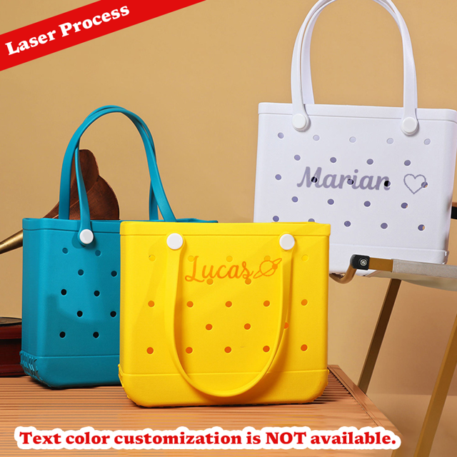 Picture of Custom Name Beach Bags - Personalized Waterproof Beach Bags - Laser Custom Name Hole Bags