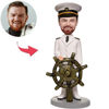 Picture of Custom Bobbleheads: The Captain And His Rudder | Personalized Bobbleheads for the Special Someone as a Unique Gift Idea｜Best Gift Idea for Birthday, Christmas, Thanksgiving etc.