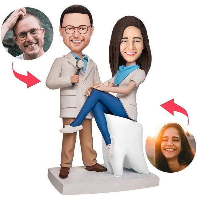 Picture of Custom Bobbleheads: The Dentist Couples Bobbleheads | Personalized Bobbleheads for the Special Someone as a Unique Gift Idea｜Best Gift Idea for Birthday, Christmas, Thanksgiving etc.