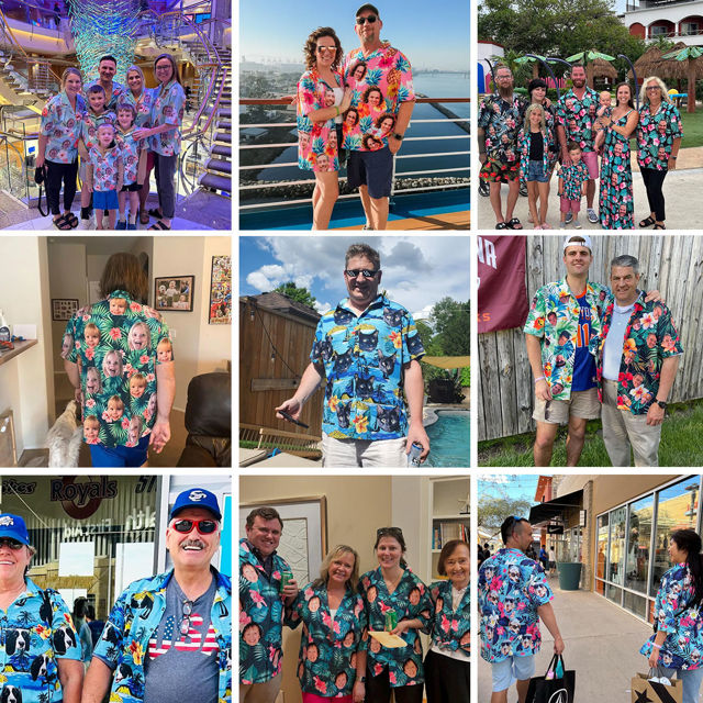 Picture of Custom Face Hawaiian Shirt for Family - Custom Hawaiian Shirt for Men, Women and Kids - Beach Party and Summer vacation Family Shirt