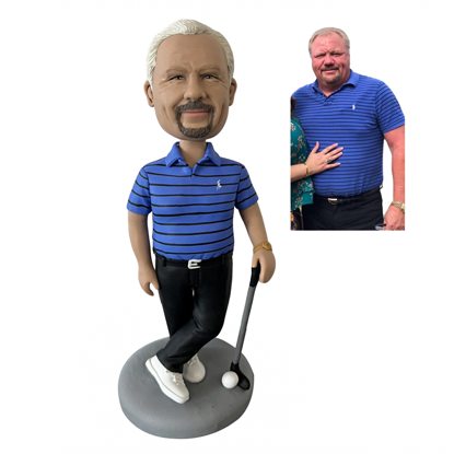 Picture of Custom Bobbleheads: Golfer Man | Personalized Bobbleheads for the Special Someone as a Unique Gift Idea｜Best Gift Idea for Birthday, Christmas, Fathers Day etc.