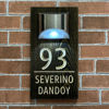 Picture of Custom Wooden Solar Light House Sign - Personalised Engraved Door Number Sign Plaque - LED Lit Numbers