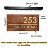 Picture of Custom Waterproof Wooden House Sign with Solar Light - Personalised Engraved Door Number Sign Plaque