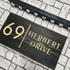 Picture of Custom Waterproof Wooden House Sign with Solar Light - Personalised Engraved Door Number Sign Plaque