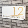 Picture of Custom House Sign with solar light - 3D Laser Acrylic Door Number Signs Plaque - Housewarming Gift
