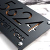 Picture of Custom House Sign with solar light - 3D Laser Acrylic Door Number Signs Plaque - Housewarming Gift