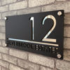 Picture of Custom House Sign with solar light - 3D Laser Acrylic Door Number Signs Plaque - Housewarming Gift
