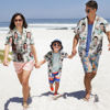 Picture of Custom Photo Face Hawaiian Shirt for Family - Personalized Short Sleeve Beach Party Summer T-Shirts - White Sand Beach Pattern