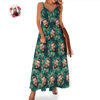 Picture of Custom Face Photo Hawaiian Style Red Flowers Long Dress & Shirts Family Matching Beach Party T-Shirts as Best Summer Holiday Gifts